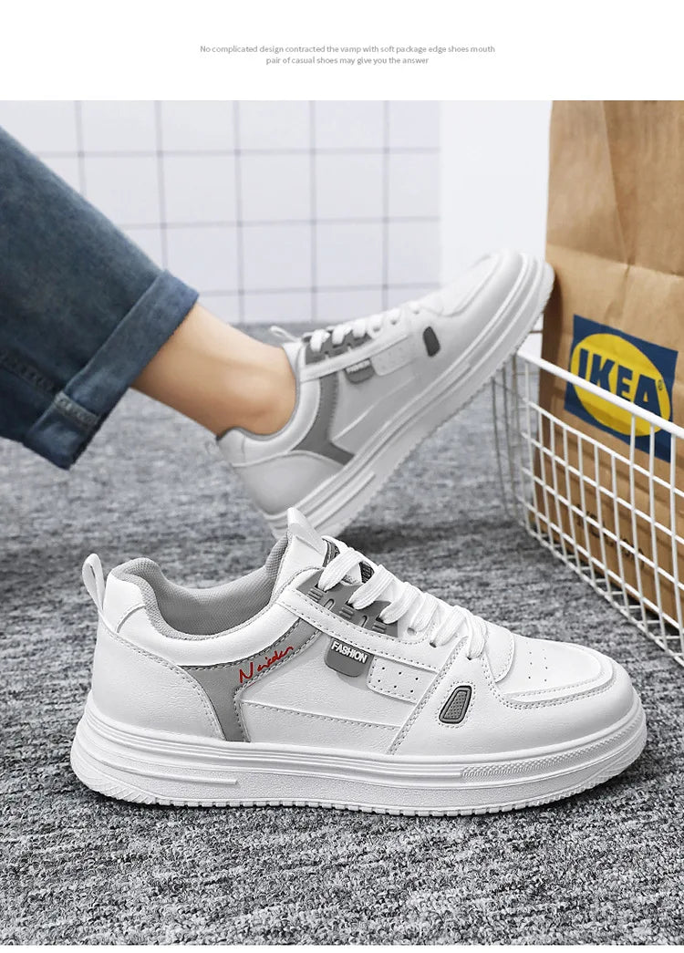 Men's shoes: Breathable, trendy, versatile, thick-soled white sneakers, sportswear, casual shoes, and board shoes