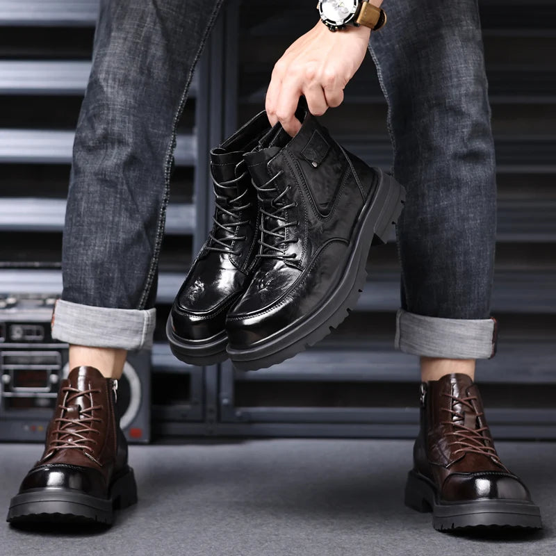 2025 Autumn Boots Men's British Style Workwear Shoes Casual Popular Men's And Women's High-Top All-Match Men's Shoes