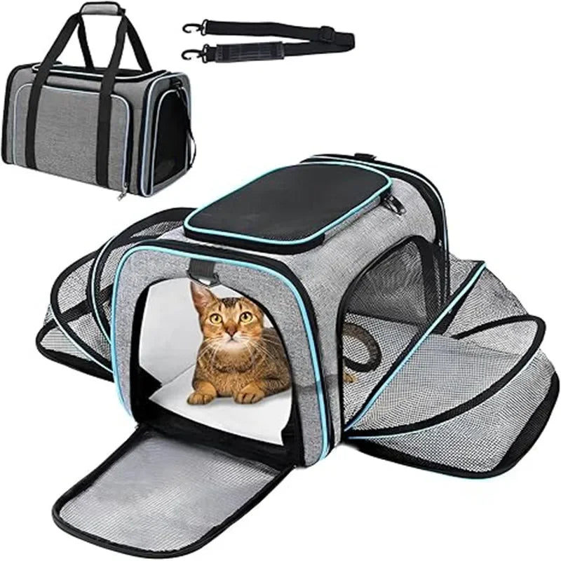 Pet Carrier Backpack Portable Breathable Foldable Light Comfort for Cats Dogs Outdoor Travel Transport Bag for Small Medium Pets