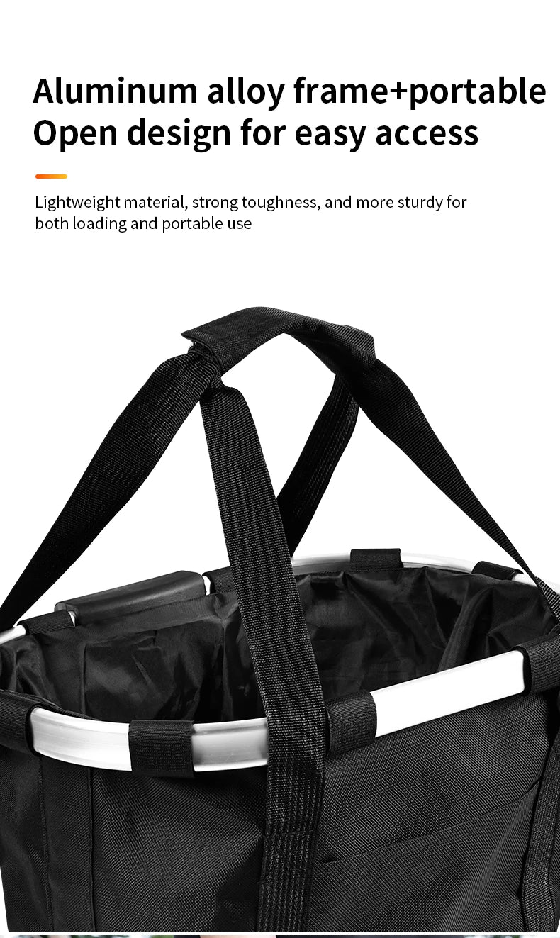 Bicycle Front Basket Bike Small Pet Dog Carry Pouch 2in1 Detachable MTB Cycling Handlebar Tube Hanging Fold Baggage Bag 5KG Load