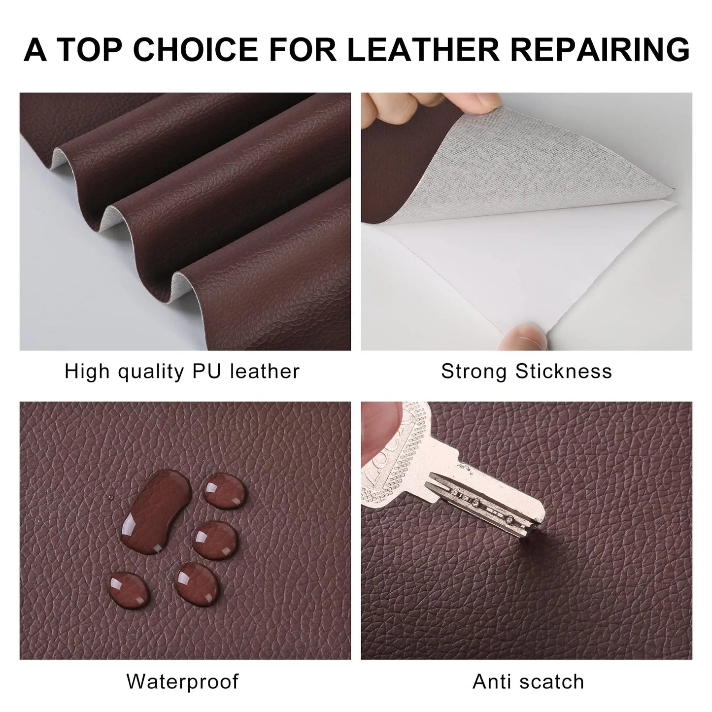Leather Repair Patch for Furniture Sofa Car Seats Office Chairs Couch Scratch Tape Kit Self Adhesive Waterproof Sticker Hand Bag