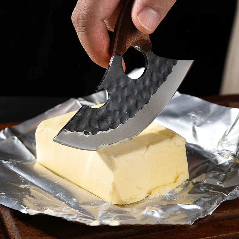 Barbecue Knife Can Open Bottle Cleaver Meat Fruit Vegetables Utility Boning Knife Kitchen Chef  Knives Wooden Handle With Sheath