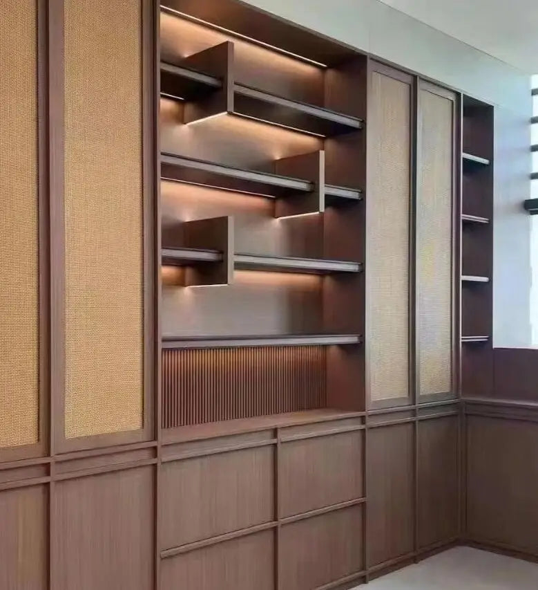 Hot Selling Home Wooden Furniture Modern Wood Board Bookcase with Doors and Drawers Custom Study Bookshelf Shelf storage Home fu