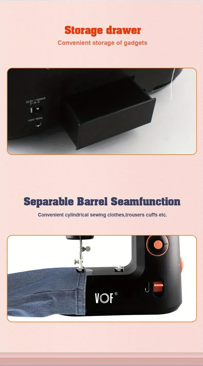 High End Household Small Electric Sewing Machines for Clothing Sewing Tools Portable Electric Sewing and Edge Locking Machines
