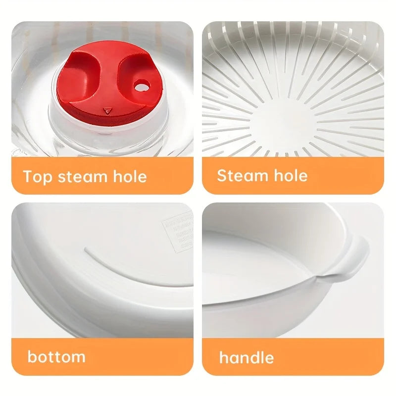 COOKER KING Microwave Heating Steamer Food Grade Household Water Adding Double Layer Thick Container Dish Steamer Steamer