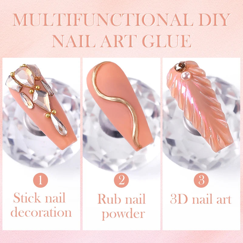 BORN PRETTY 30ml Rhinestones Glue Nail Gel Poloish For Manicure Transparent Nail Art Sticky Gel Strong Jewelry Decorations