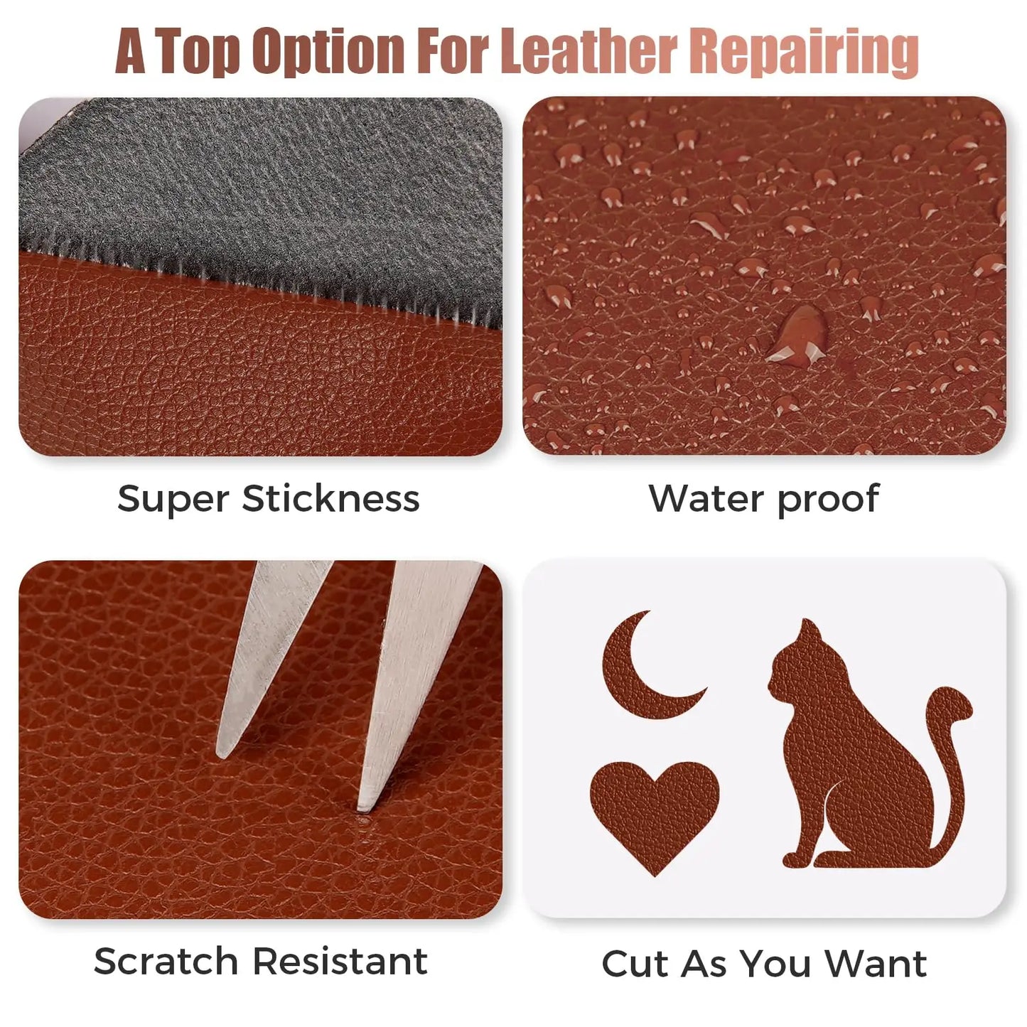 Leather Repair Patch for Furniture Sofa Car Seats Office Chairs Couch Scratch Tape Kit Self Adhesive Waterproof Sticker Hand Bag