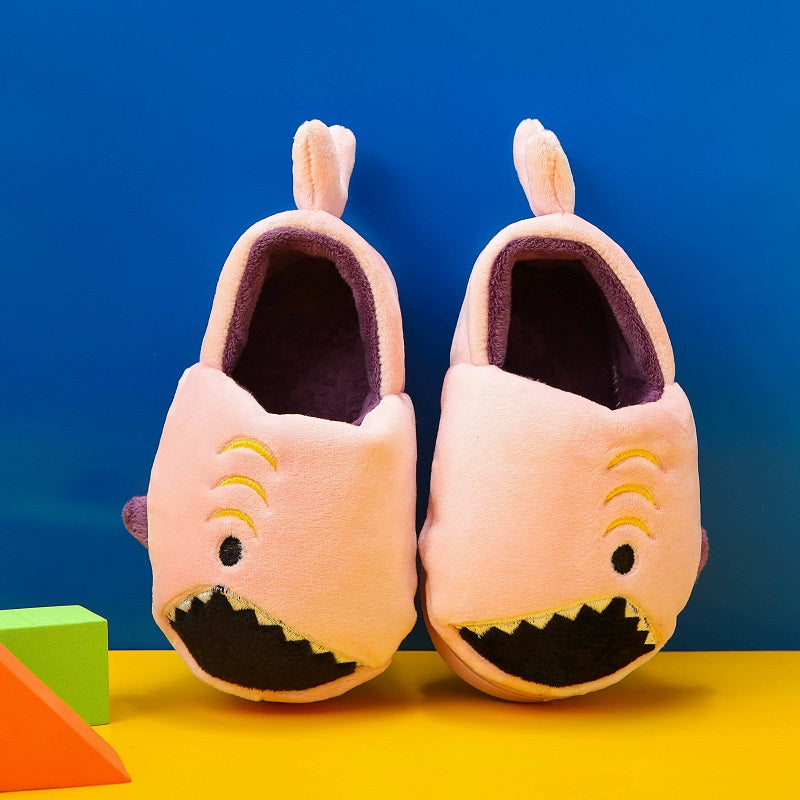 Boys' Dinosaur Slippers with Plush TPR Sole & Alligator/Crocodile Teeth - Warm Winter Indoor/Outdoor, Green & White Low-Top Easy Slip-On for, Cute Dino Footwear for Bedtime & Play