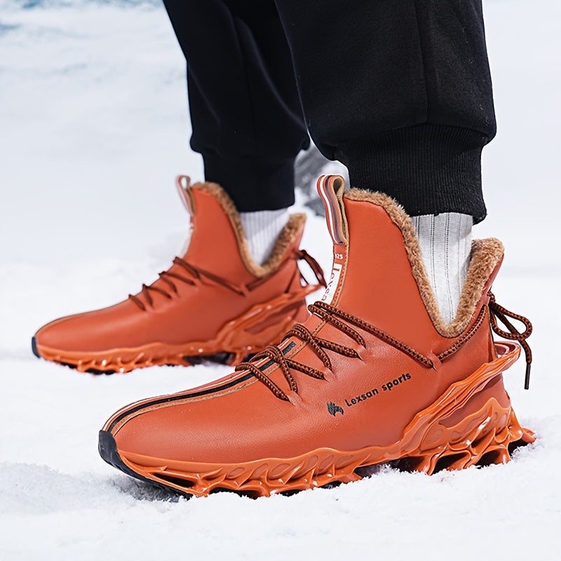 [Winter Snow Boots] Men's Winter Snow Boots with Plush & TPU Sole - Warm Lace-Up Ankle Boots with Arch Support, Slip-Resistant Traction Tread, Snow Boots For Men, Snow Boots For Women, Snow Boots For Men Winter, Snow Boots Fo