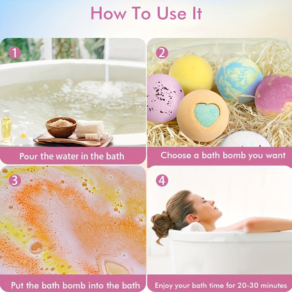 1pcs/12pcs Bath Bombs Gift Set, Handmade Fizzy Bubble Bath Bombs, Birthday Valentines Mothers Day Anniversary Christmas Best Gifts Ideas For Women