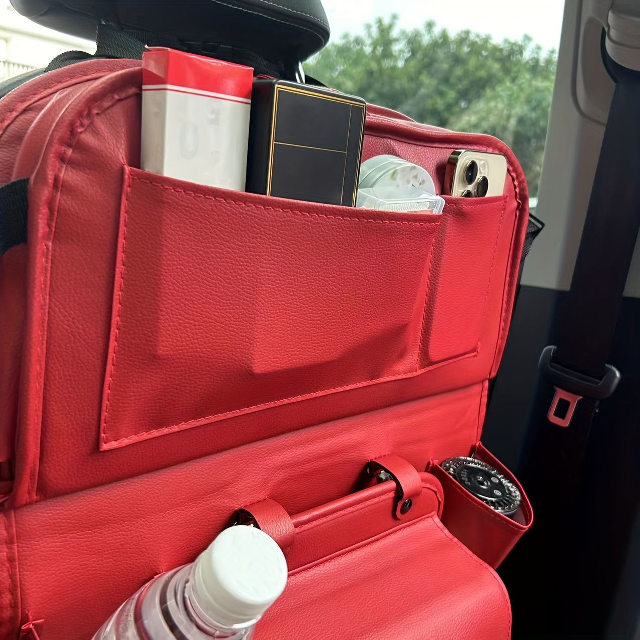 Large Multi-Function Folding Rear Seat Car Parts with Backrest Storage Trash Can, Notebook, Dining Table, and Tray