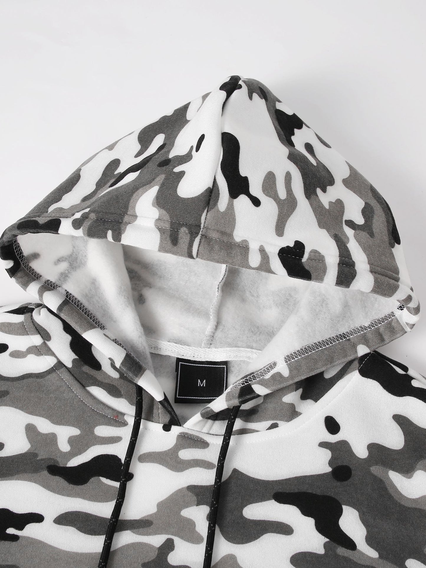 [Camouflage Sweatshirt] Autumn Winter Hooded Men's Camouflage Loose Pullover Fleece Sweatshirt | Fleece, Hooded