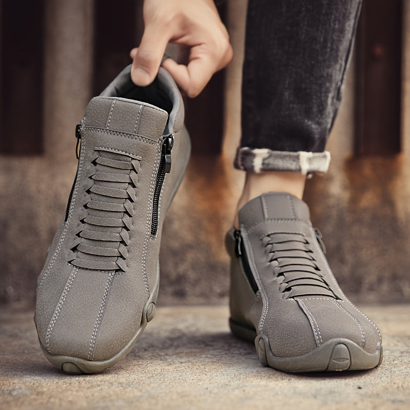 [Trending] Men's Casual Outdoor Hiking Shoes - Durable, Lightweight with Zip Closure for All Seasons