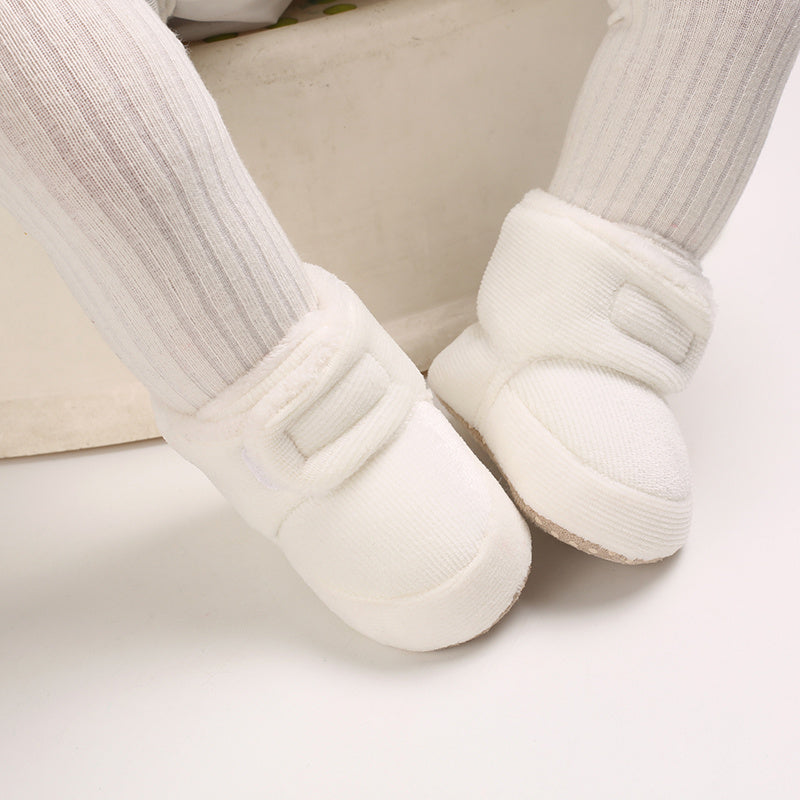 Toddler Baby Girls Booties Plus High Top Slippers Indoor Shoes Crib Shoes First Walker Shoes For Winter
