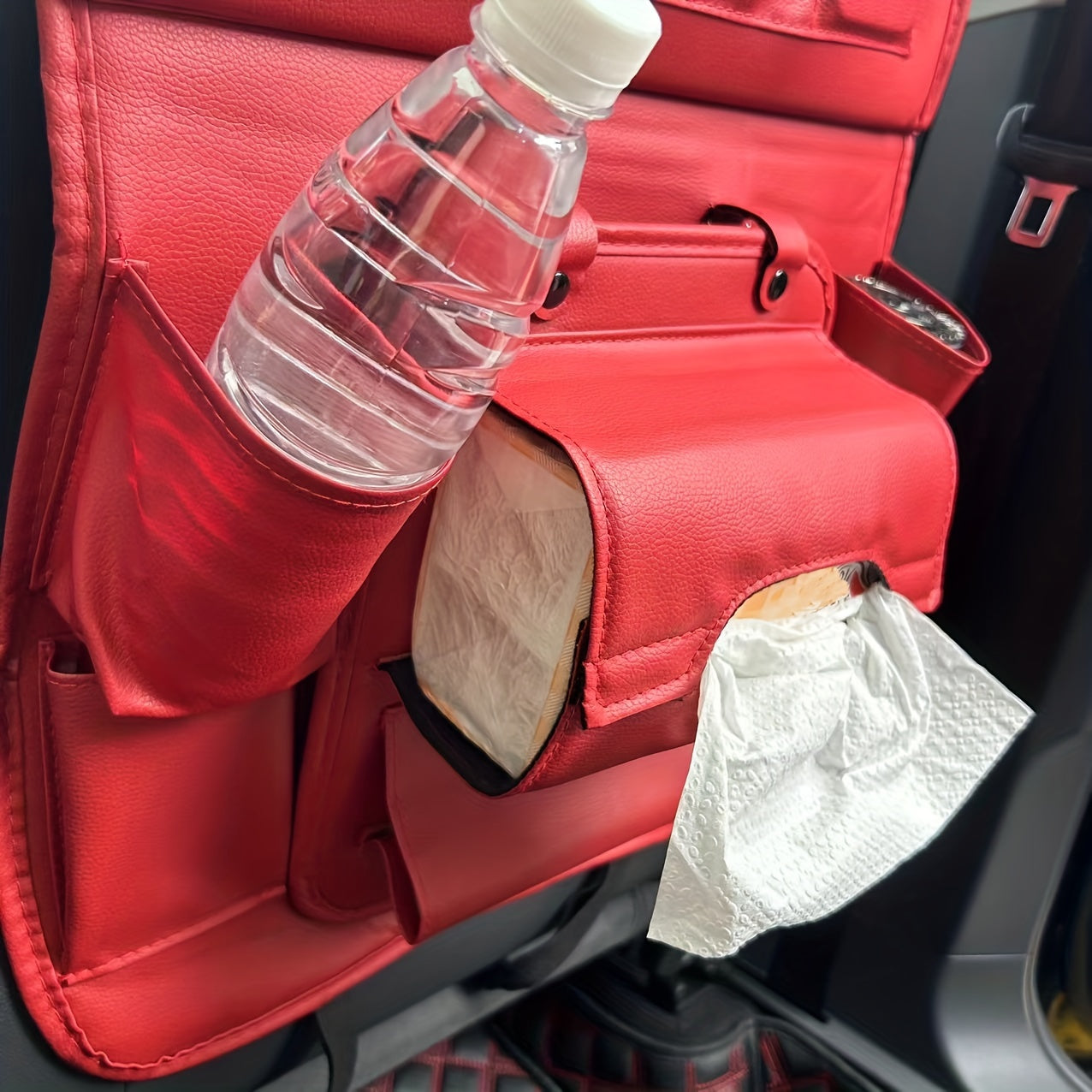 Large Multi-Function Folding Rear Seat Car Parts with Backrest Storage Trash Can, Notebook, Dining Table, and Tray