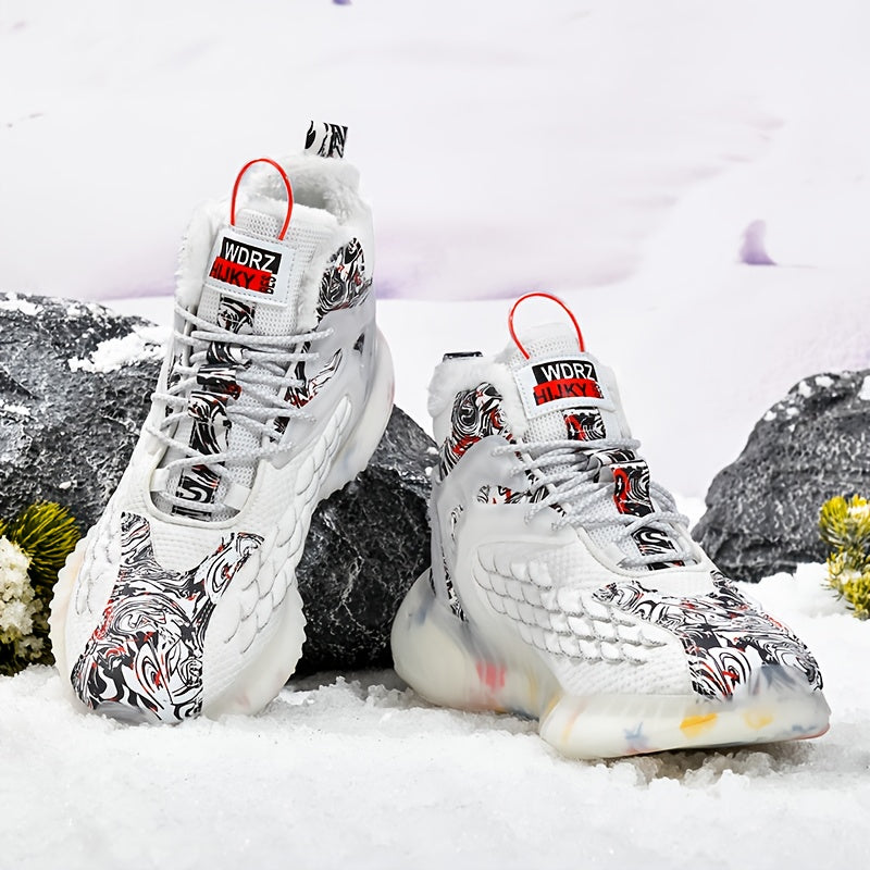 Men's All-Season Winter Snow Boots with TPU Shock-Absorbing Traction Tread & -Slip Grip - Heavy-Duty Ankle-High Cold-Resistant Boots with Lacing System, Cushioned Insole & Arch Support for Hiking, Urban, and Extreme-Cold Prot