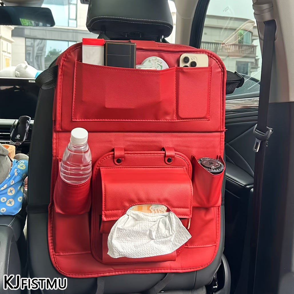Large Multi-Function Folding Rear Seat Car Parts with Backrest Storage Trash Can, Notebook, Dining Table, and Tray