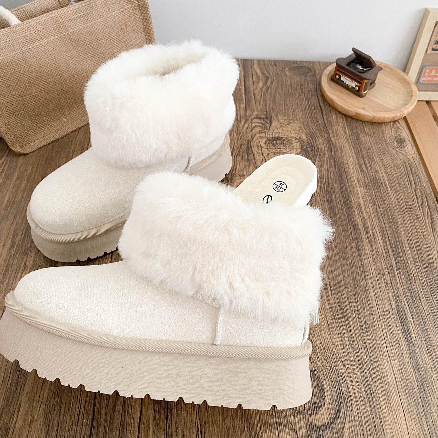 Women's Short-tube Snow Boots With Latex Insoles