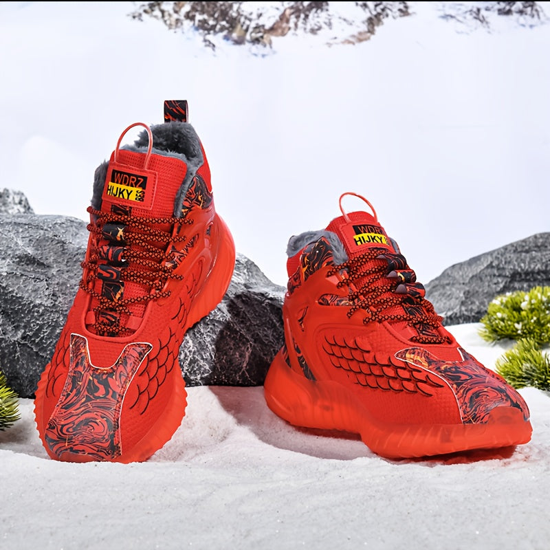 Men's All-Season Winter Snow Boots with TPU Shock-Absorbing Traction Tread & -Slip Grip - Heavy-Duty Ankle-High Cold-Resistant Boots with Lacing System, Cushioned Insole & Arch Support for Hiking, Urban, and Extreme-Cold Prot