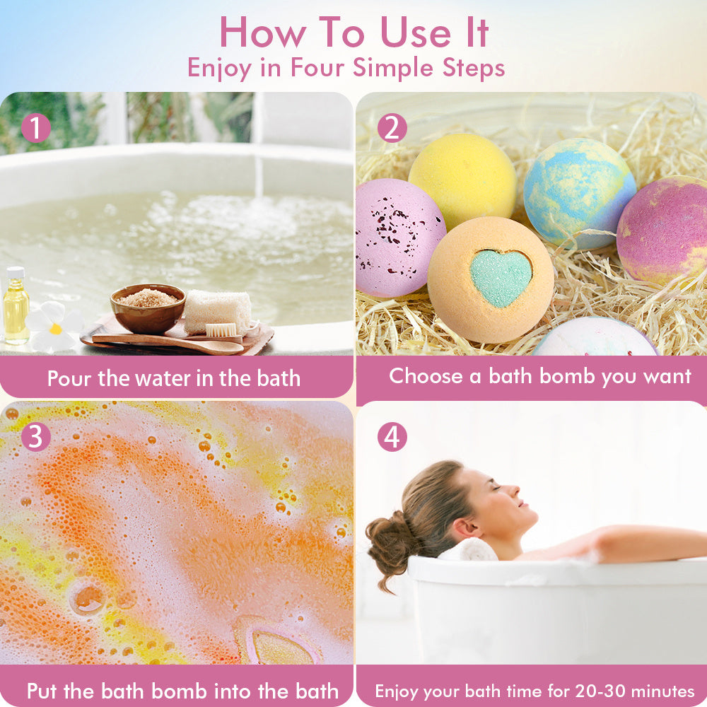 1pcs/12pcs Bath Bombs Gift Set, Handmade Fizzy Bubble Bath Bombs, Birthday Valentines Mothers Day Anniversary Christmas Best Gifts Ideas For Women
