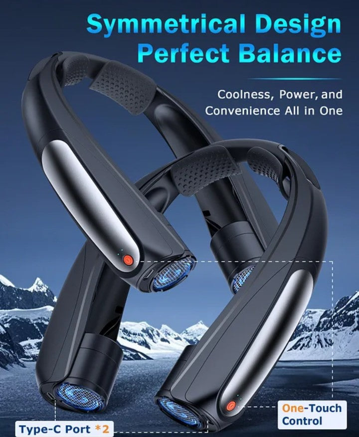 Best rechargeable portable Fan wearable Leafless bladeless small Fan Mini cooling hanging neck Fan.