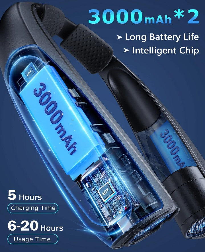 Best rechargeable portable Fan wearable Leafless bladeless small Fan Mini cooling hanging neck Fan.